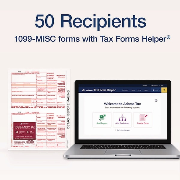 5-Part 1099-NEC Tax Forms, 8.5 X 11, PK50